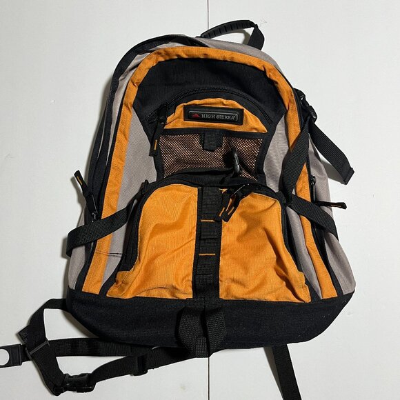 High Sierra Backpack Day Pack Book Bag Nylon Orange and Black NWOT - Picture 1 of 4